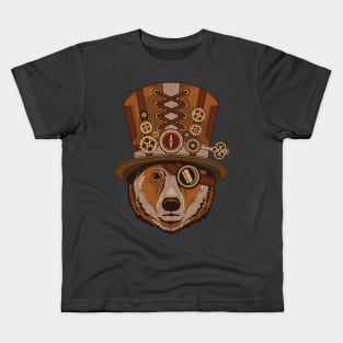 Steampunk Animal Bear Vintage Art Gift Kids T-Shirt